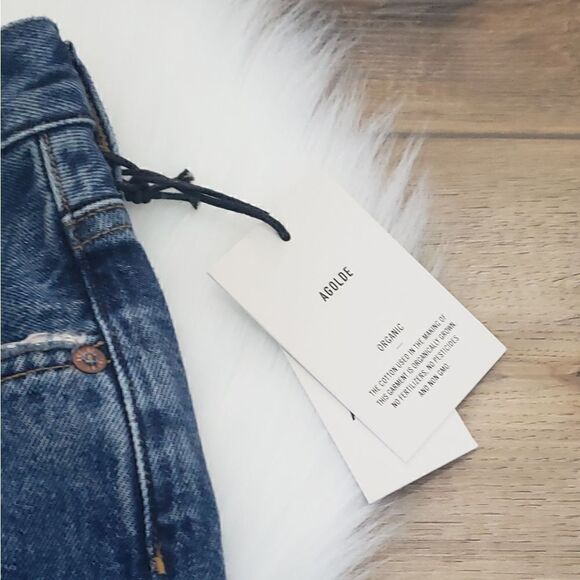 Agolde Criss Cross High Rise Straight Dark Wash Jeans In Range NWT - Picture 11 of 15